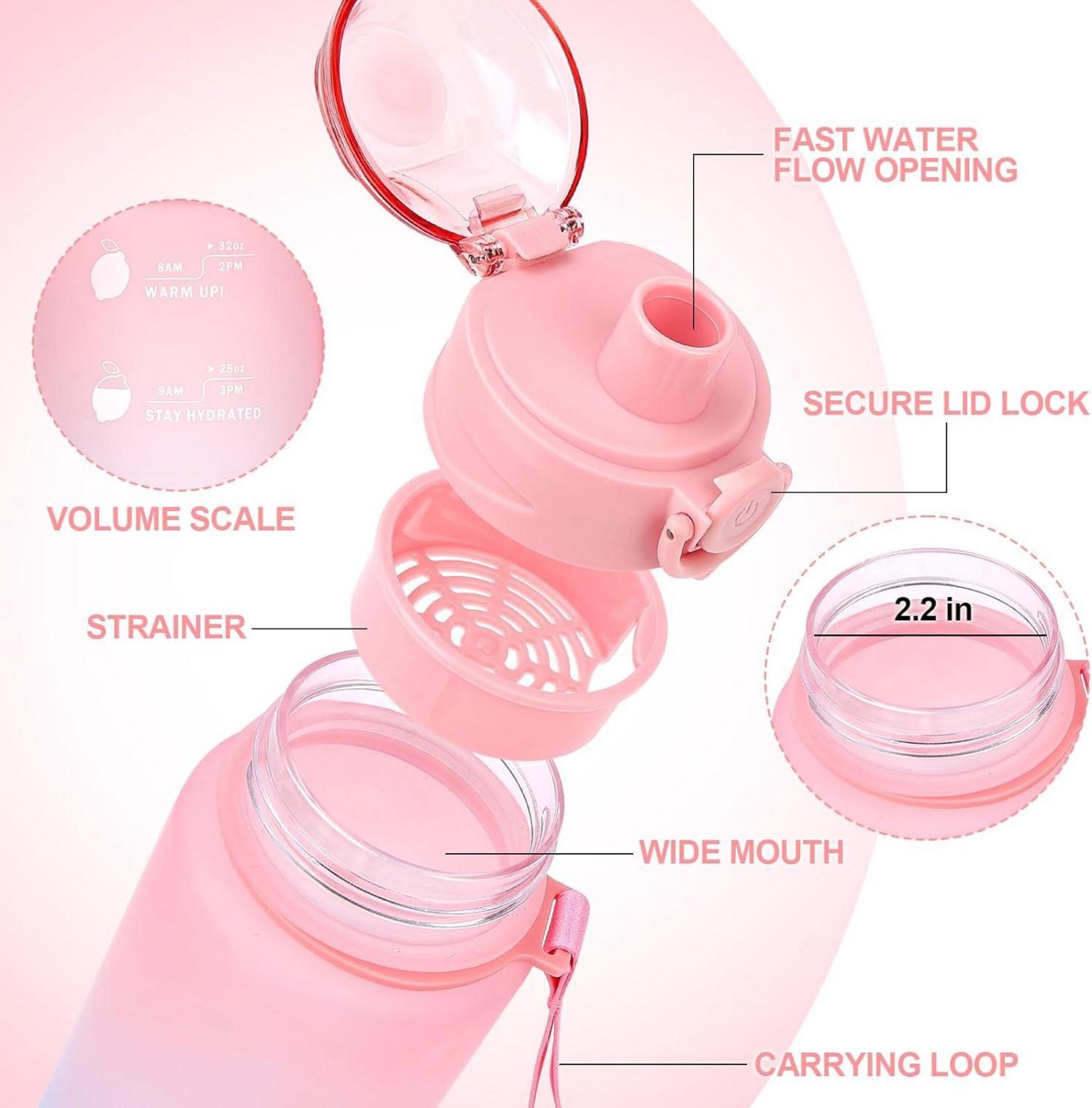 Sport Trinkflasche 1L BPA-frei Auslaufsicher 360° Leak-Proof Design