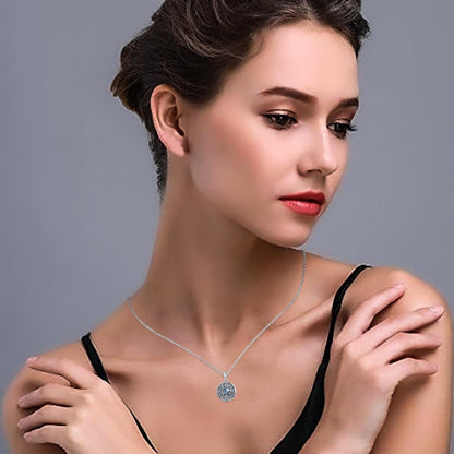 925 Sterlingsilber Halskette mit Lebensbaum Medaillon für Damen