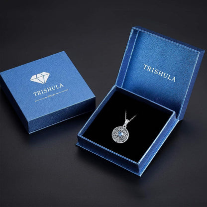 925 Sterlingsilber Halskette mit Lebensbaum Medaillon für Damen