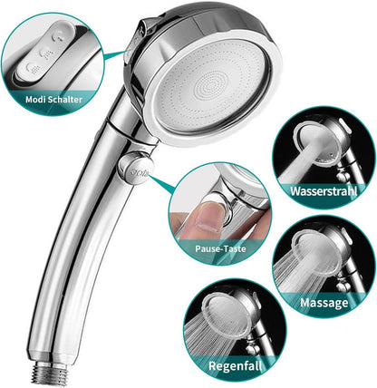 Wassersparender Duschkopf mit Stopptaste, 3