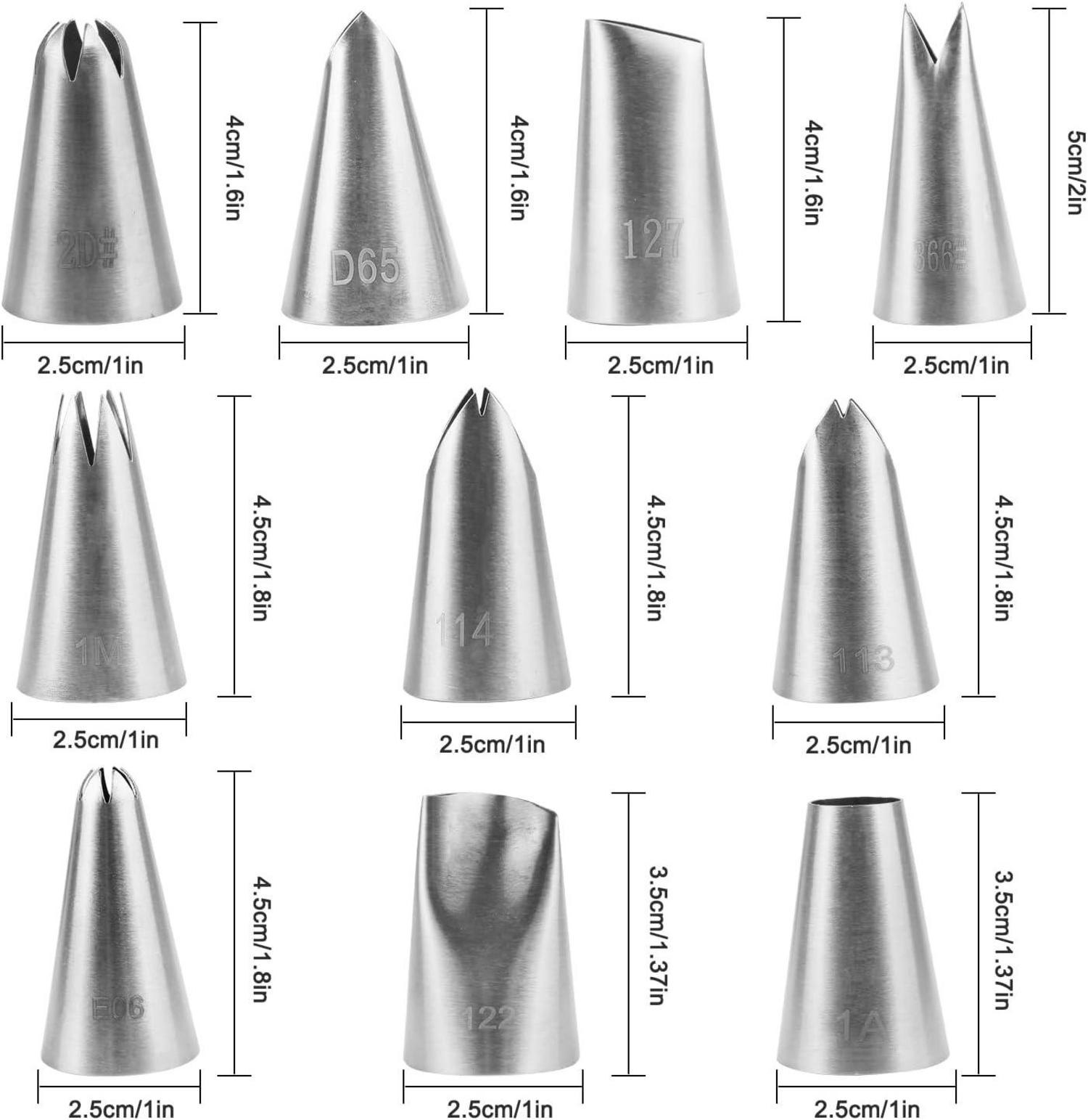 Spritztüllen Set 10 Stück Edelstahl Tüllen Kuchenspritzdüsen