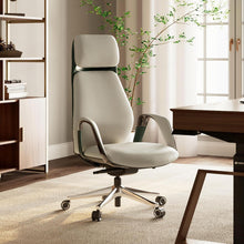 EUREKA ERGONOMIC Chefsessel Bürostuhl Nappaleder Cremefarben