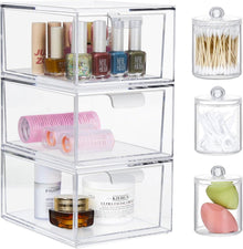 Acryl Make-up Organizer Schubladen Aufbewahrungsbox 3er-Set