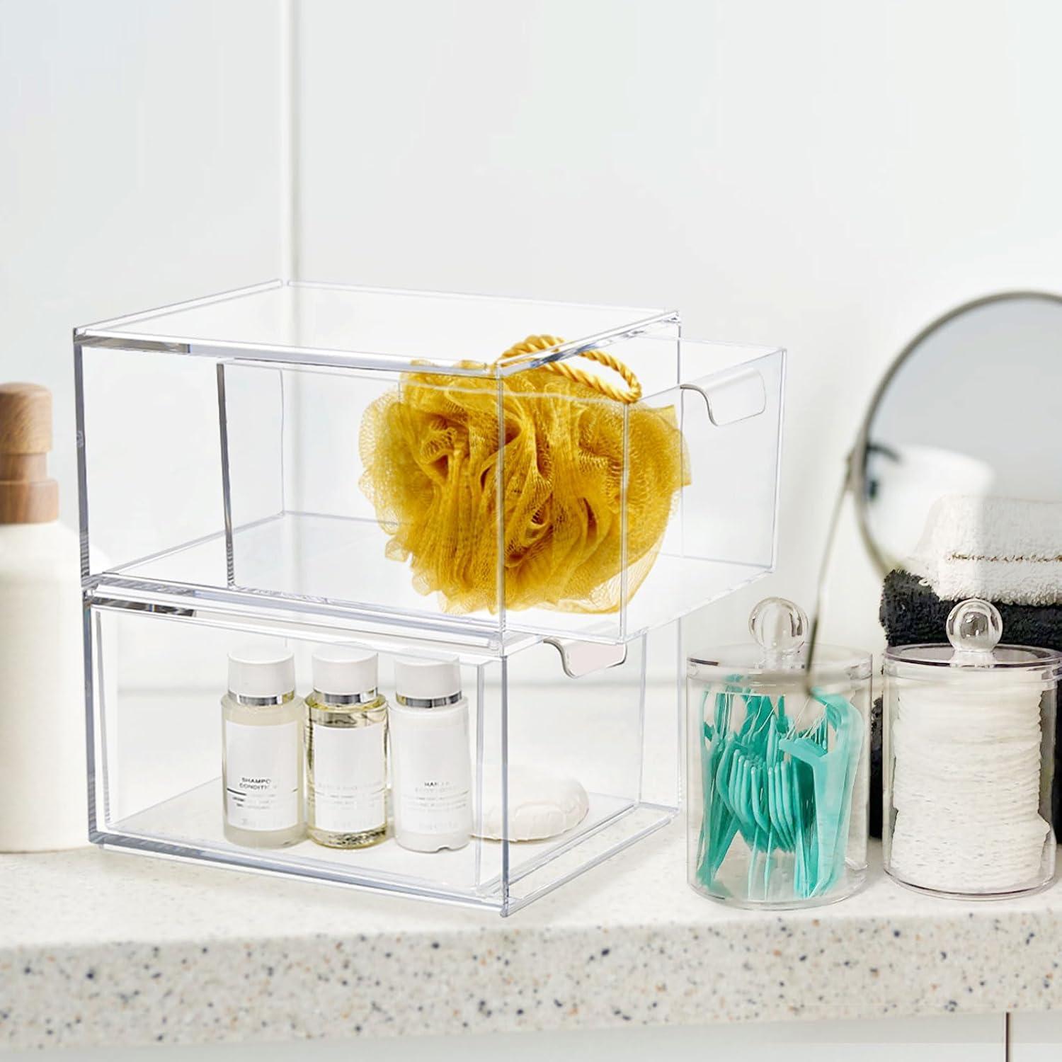 Greentainer Kosmetik Organizer mit Schubladen und Q-Tip Halter