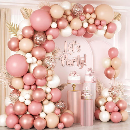 DIY Luftballon Girlande Set 133-teilig Pastell Metallic Rosegold