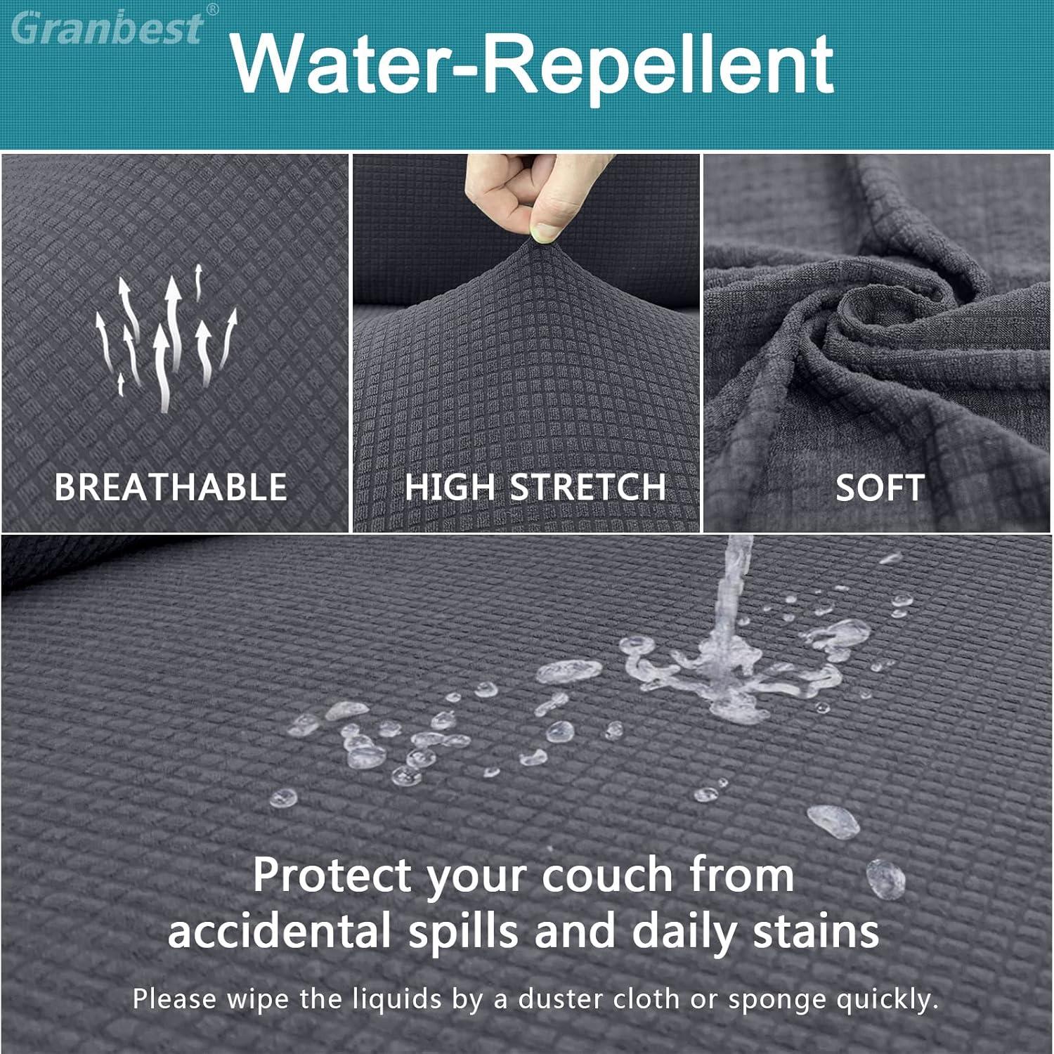 Granbest Esszimmerstuhl Sitzbezüge 4er Set grau, wasserdicht & elastisch