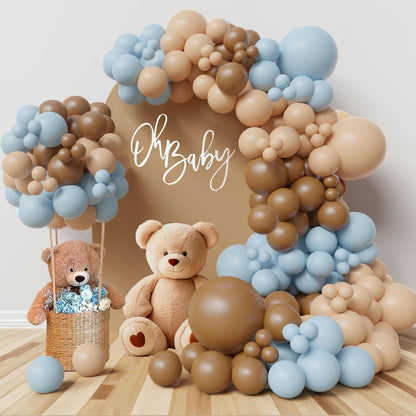 Luftballon Girlande Blau Braun Set 147 Stück für Party Hochzeit Baby