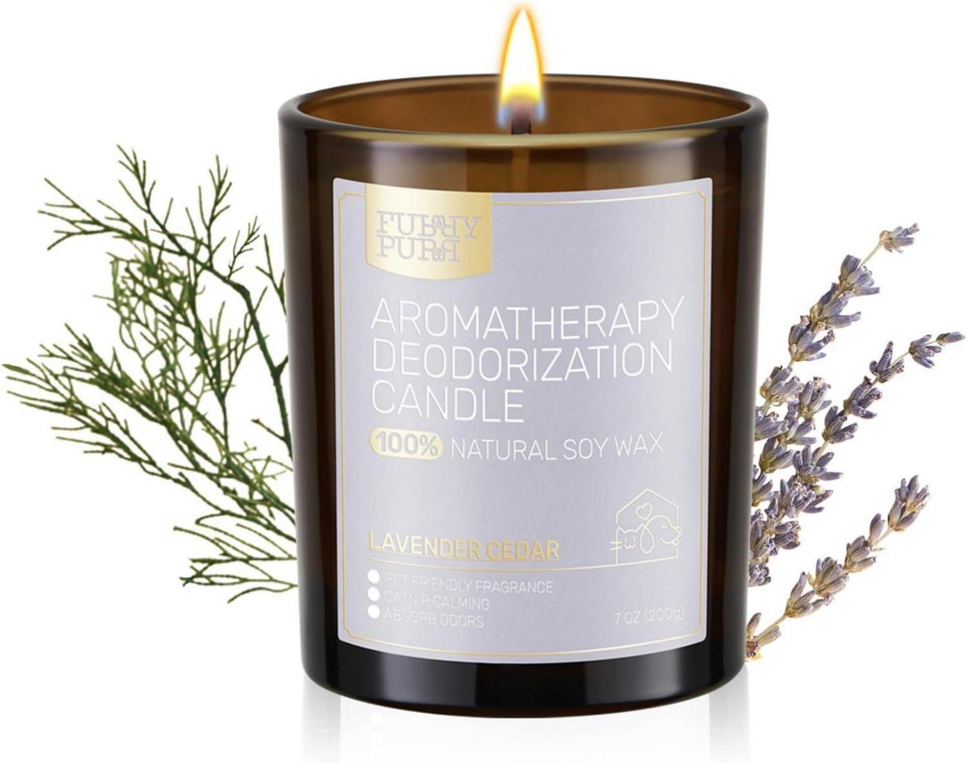 Premium Duftkerze für Haustiere - Lavendel Zeder, 200g