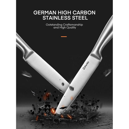Premium Messerblock mit Messer Steakmesser Set 9-teiliges