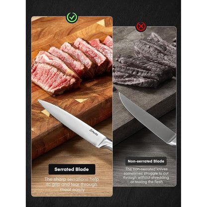 Premium Messerblock mit Messer Steakmesser Set 9-teiliges