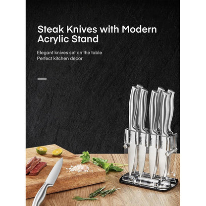 Premium Messerblock mit Messer Steakmesser Set 9-teiliges