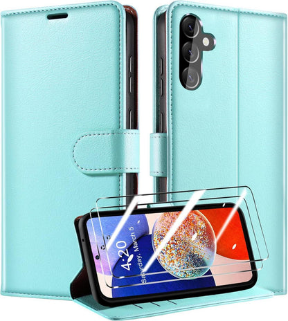 QHOHQ Handyhülle Samsung Galaxy A14 4G/5G Panzer Glas Stoßfest