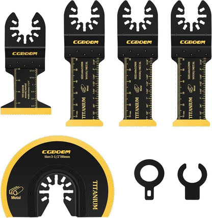 Oszillierende Multitool Sägeblätter Titanium 5tlg Tauchschneiden