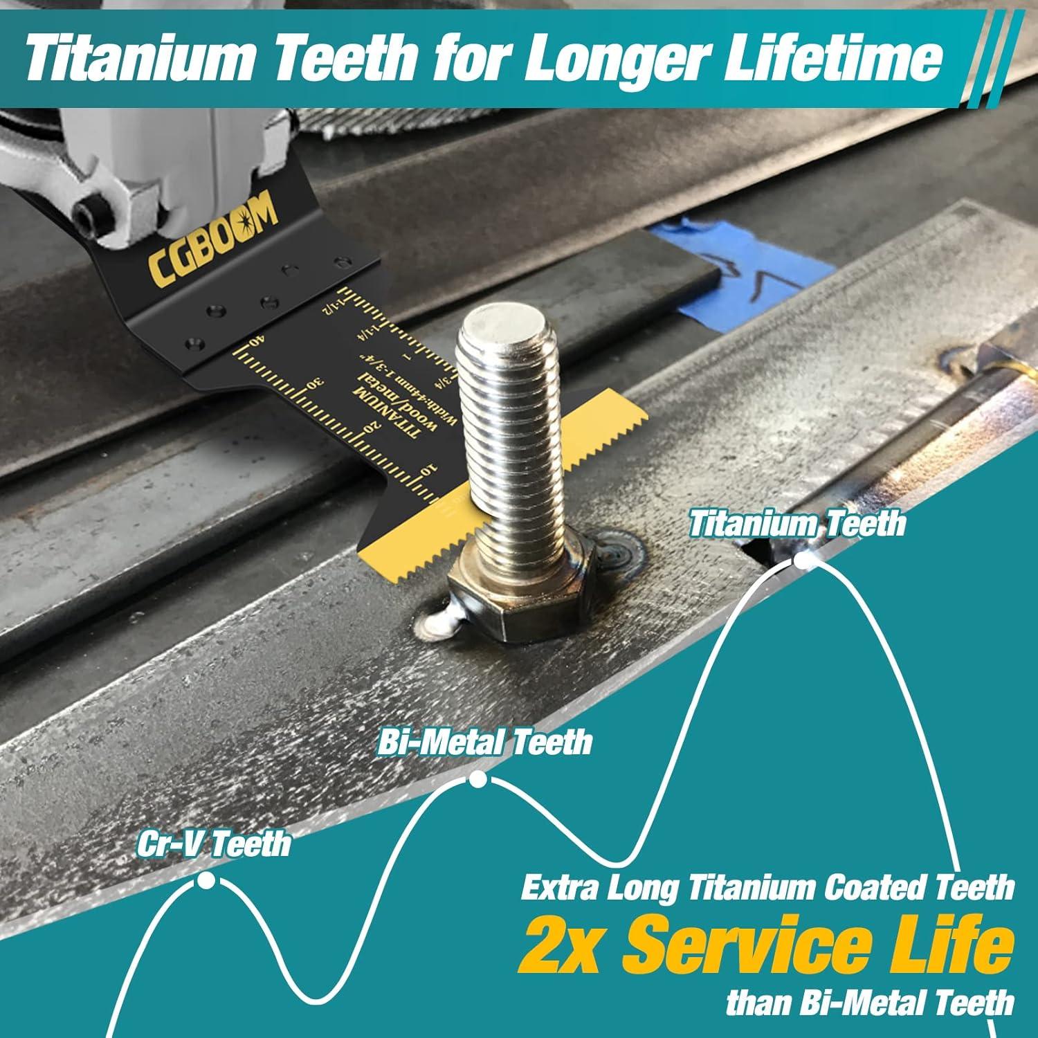 Oszillierende Multitool Sägeblätter Titanium 5tlg Tauchschneiden