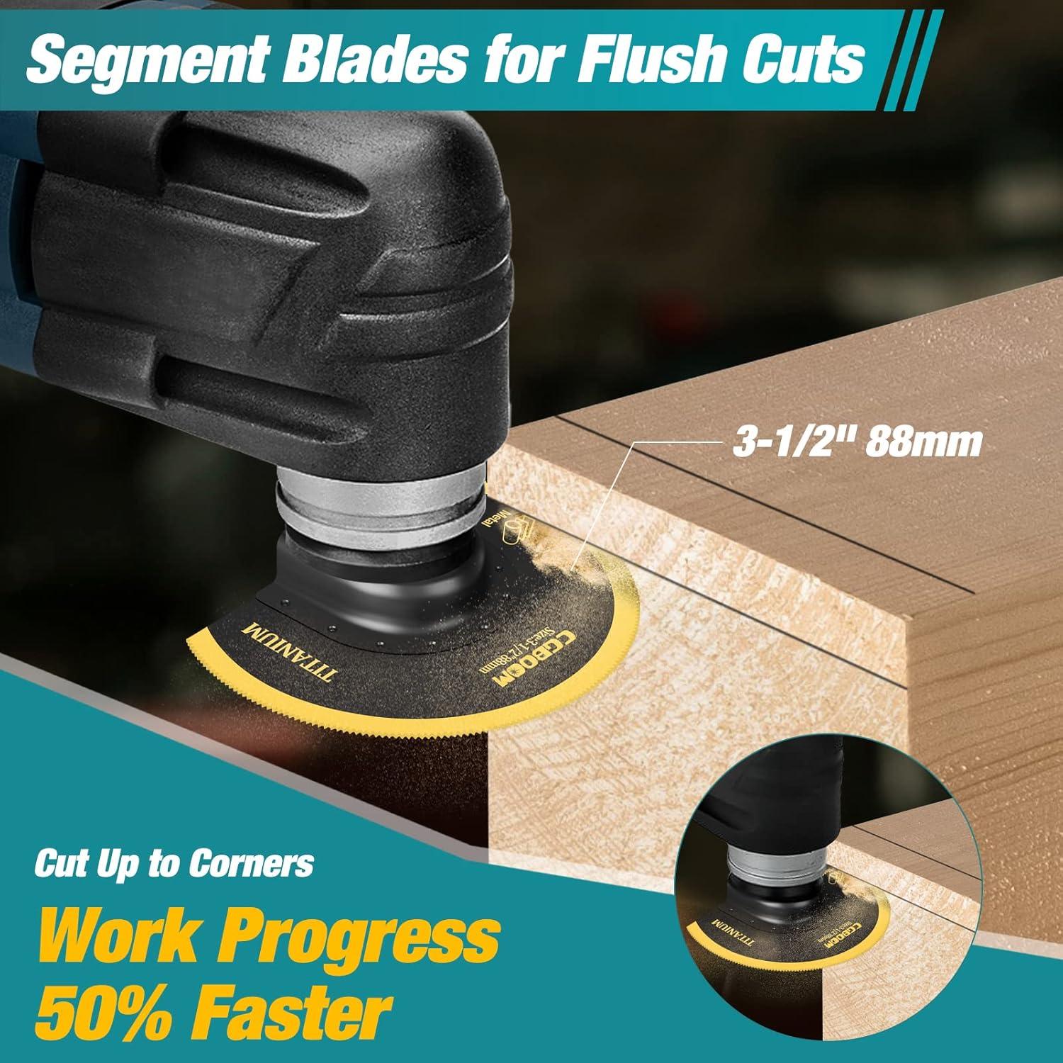 5tlg Oszillierendes Multitool Sägeblatt Set - Titanium - Kompatibel mit Fein Milwaukee Dewalt Makita