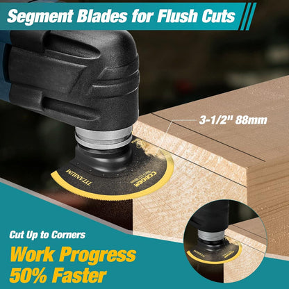 5tlg Oszillierendes Multitool Sägeblatt Set - Titanium - Kompatibel mit Fein Milwaukee Dewalt Makita
