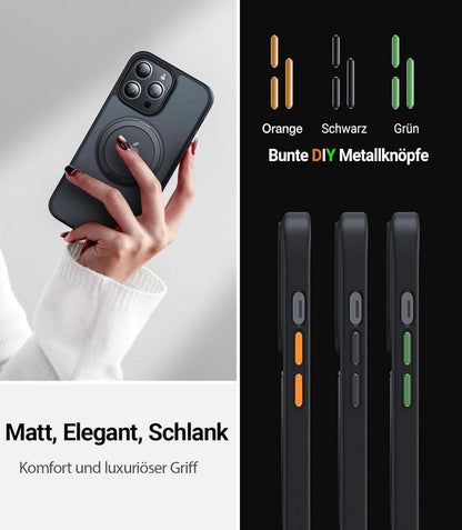Magnetische Ring Ständer für iPhone 14 Pro Max Hülle MagSafe Schwarz