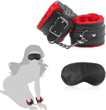 Handschellen Sex Bett Augenmaske Bondageset Fesseln Set Augenbinde