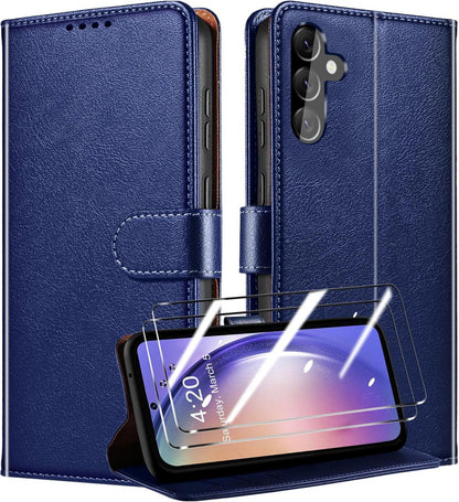 Handyhülle Samsung Galaxy A54 5G PU Flip Case RFID Schutz Glas