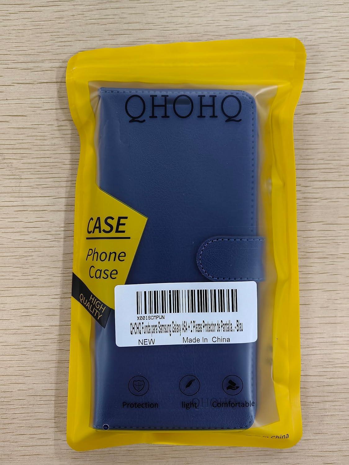 QHOHQ Samsung Galaxy A54 5G Handyhülle mit Panzer Schutz Glas - Blau