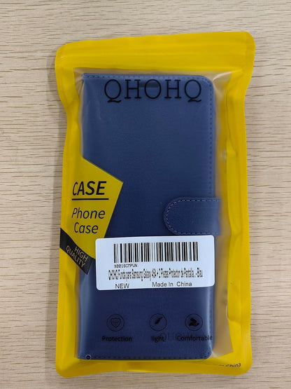 QHOHQ Samsung Galaxy A54 5G Handyhülle mit Panzer Schutz Glas - Blau