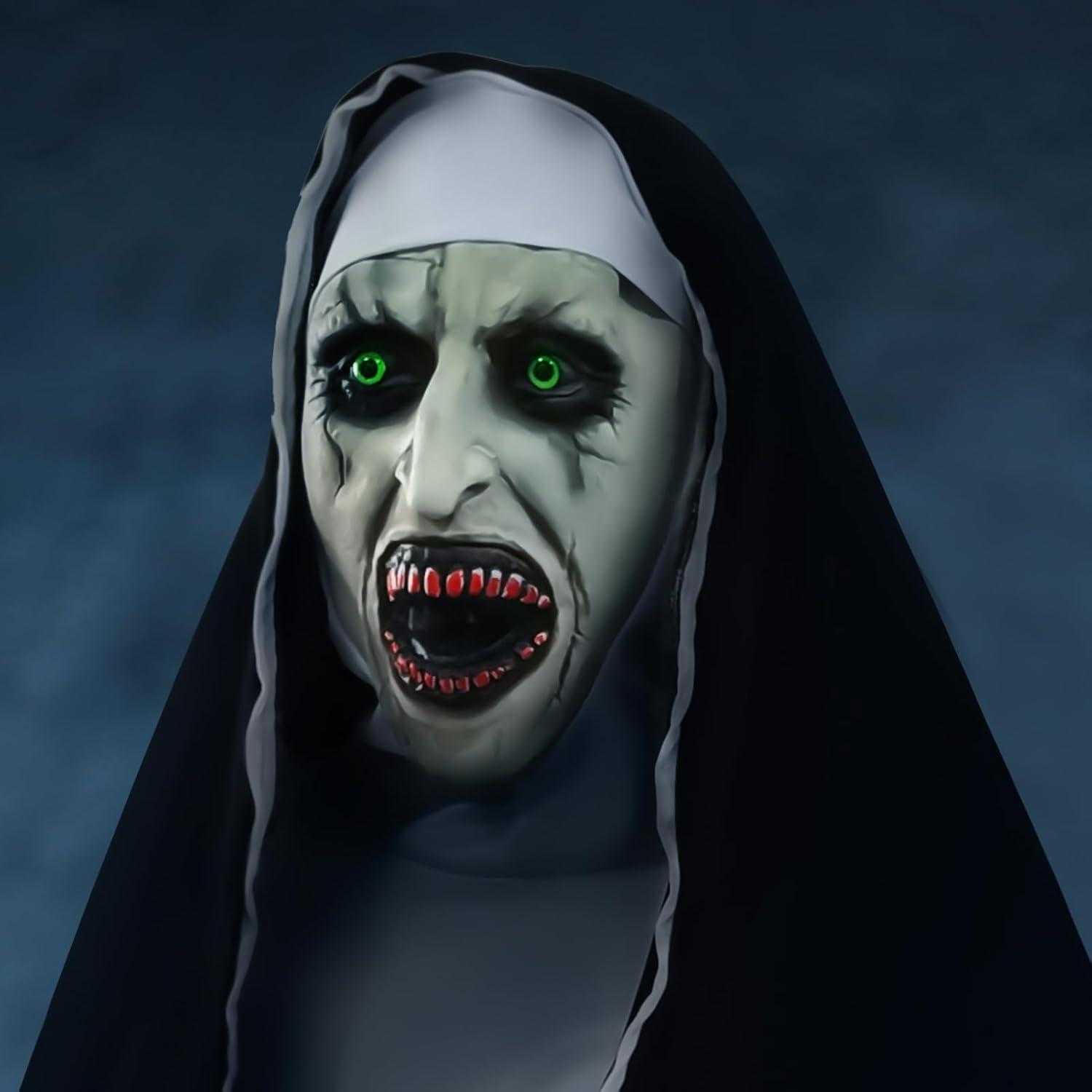 Halloween Skelett Nonne Latex Totenkopf Maske Grusel Horror Schädel
