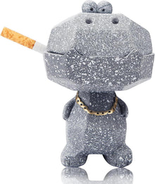 Krokodil Aschenbecher Draussen Grau 14cm Winddicht