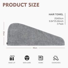 KinHwa Turban Haartuch Bambus Mikrofaser 25x65cm 3 Stück