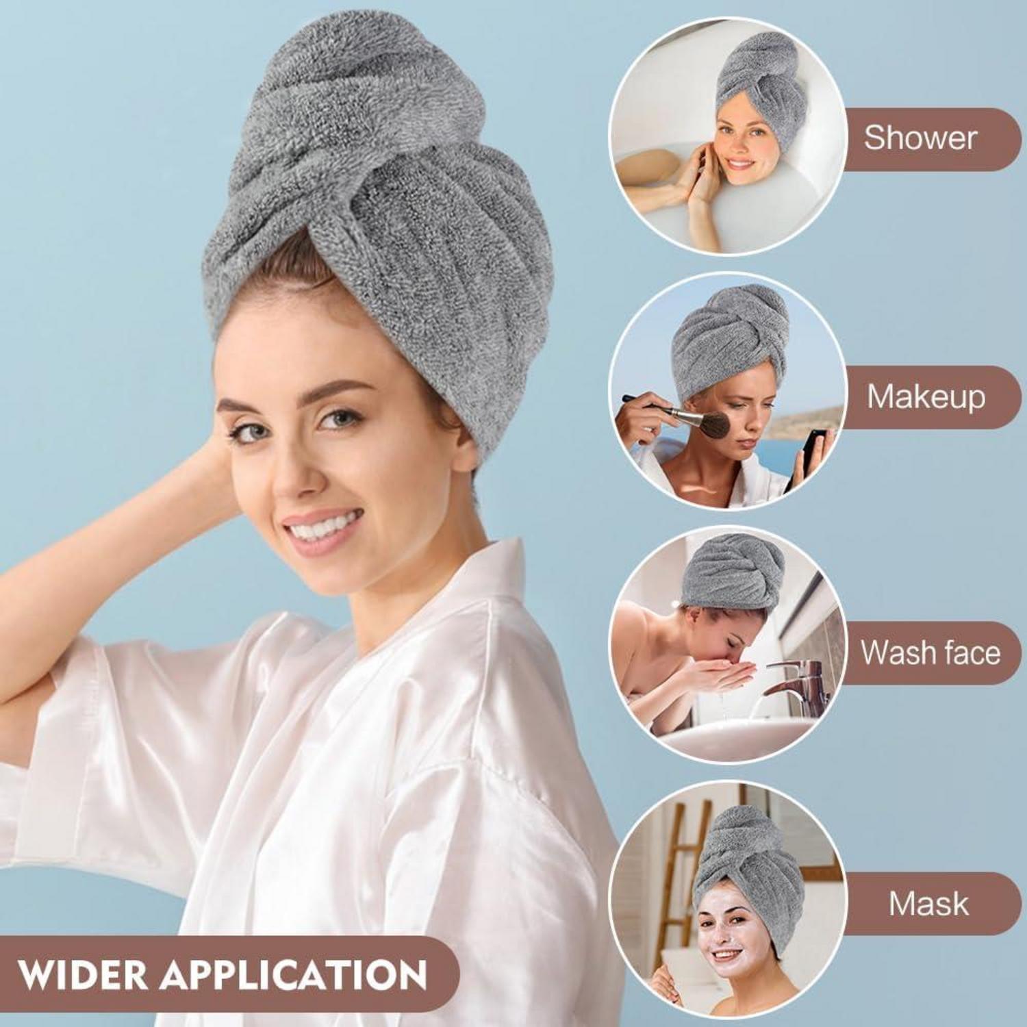 Turban Haartuch Bambus Mikrofaser 3er Set schnelltrocknend 25x65cm