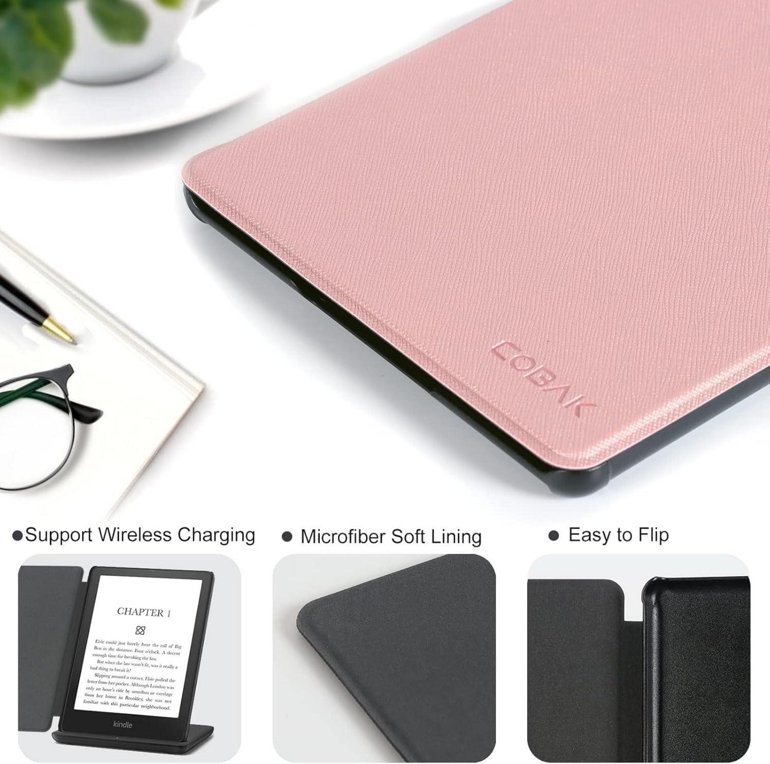 CoBak Kindle Paperwhite Hülle Rosegold PU Leder 11. Generation 2021