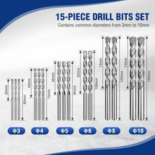 WORKPRO 15tlg. Steinbohrer Set 3-10mm mit