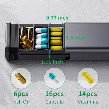 Tragbare Tablettenbox 7 Tage BPA-frei Aluminium Grau