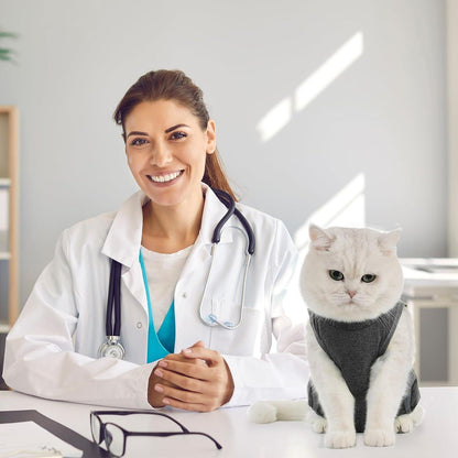 Katzenbody Erholungsanzug OP Kastration Leckschutz Modal L-Dunkelgrau