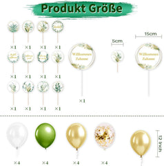 AFYHH Willkommen Zuhause Baby Deko Set Eukalyptus Grün Party Dekoration