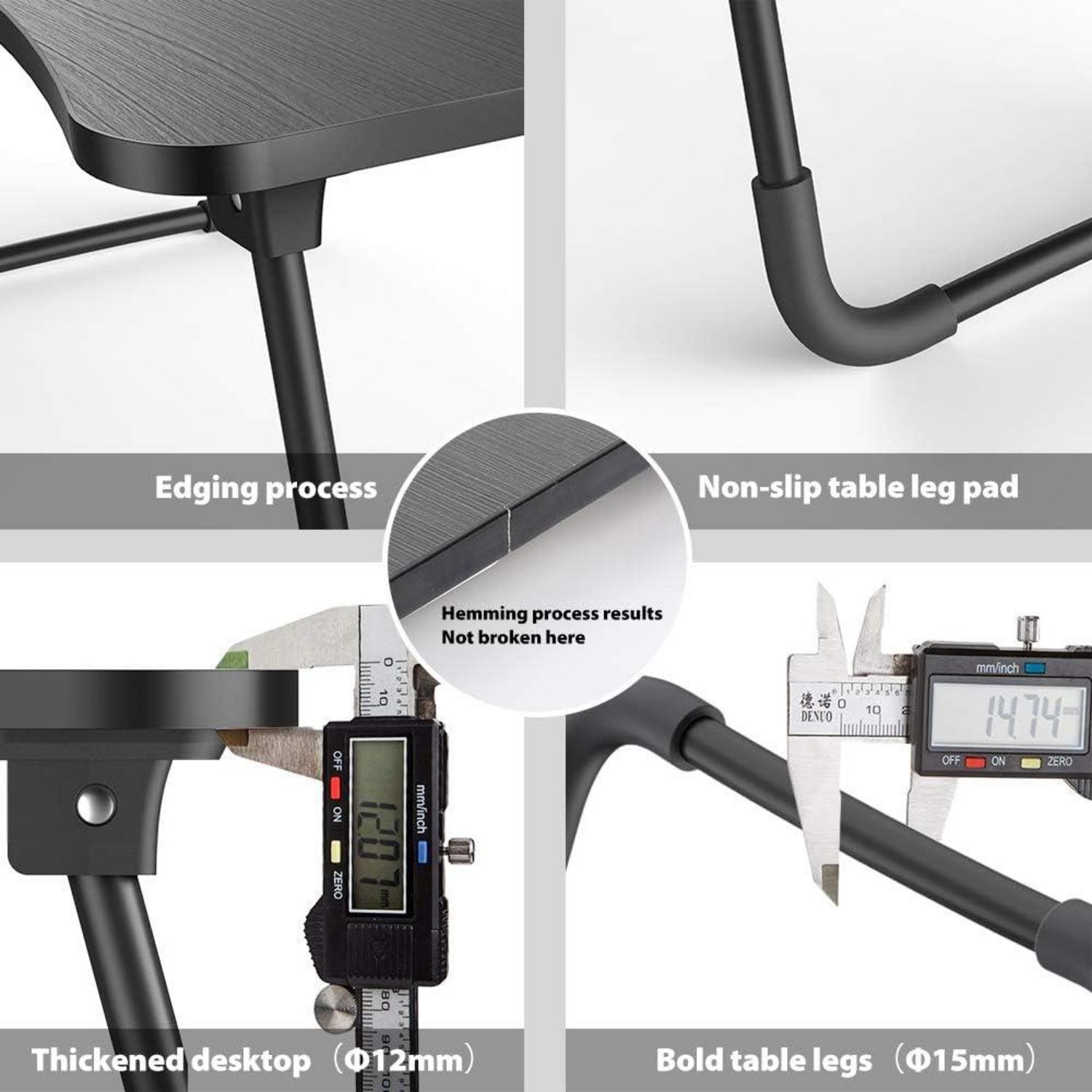 Laptoptisch Notebooktisch Betttisch Lapdesks Tassenschlitz Schwarz