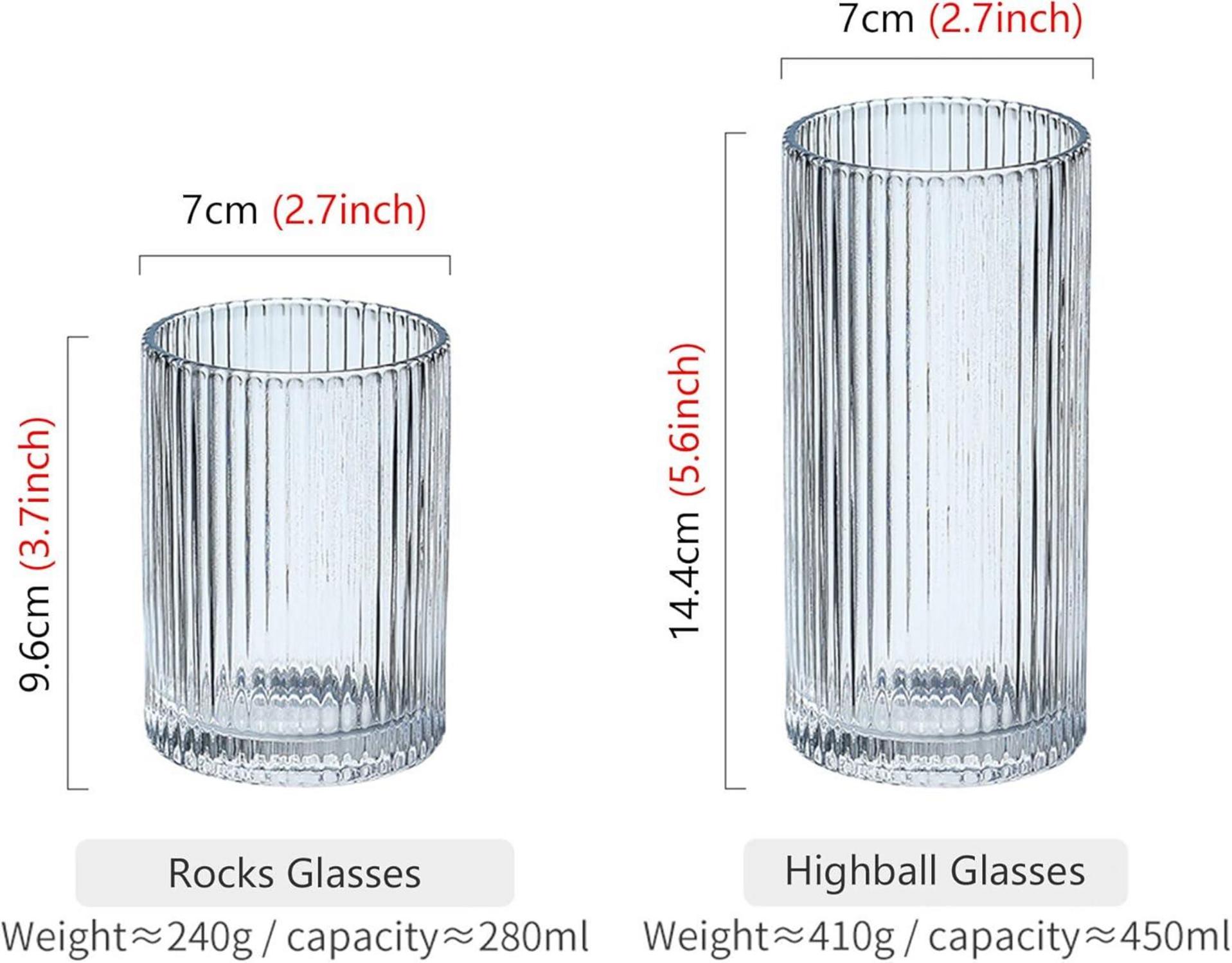 Premium Cocktailgläser Set 4er Origami-Stil 360ml Highball
