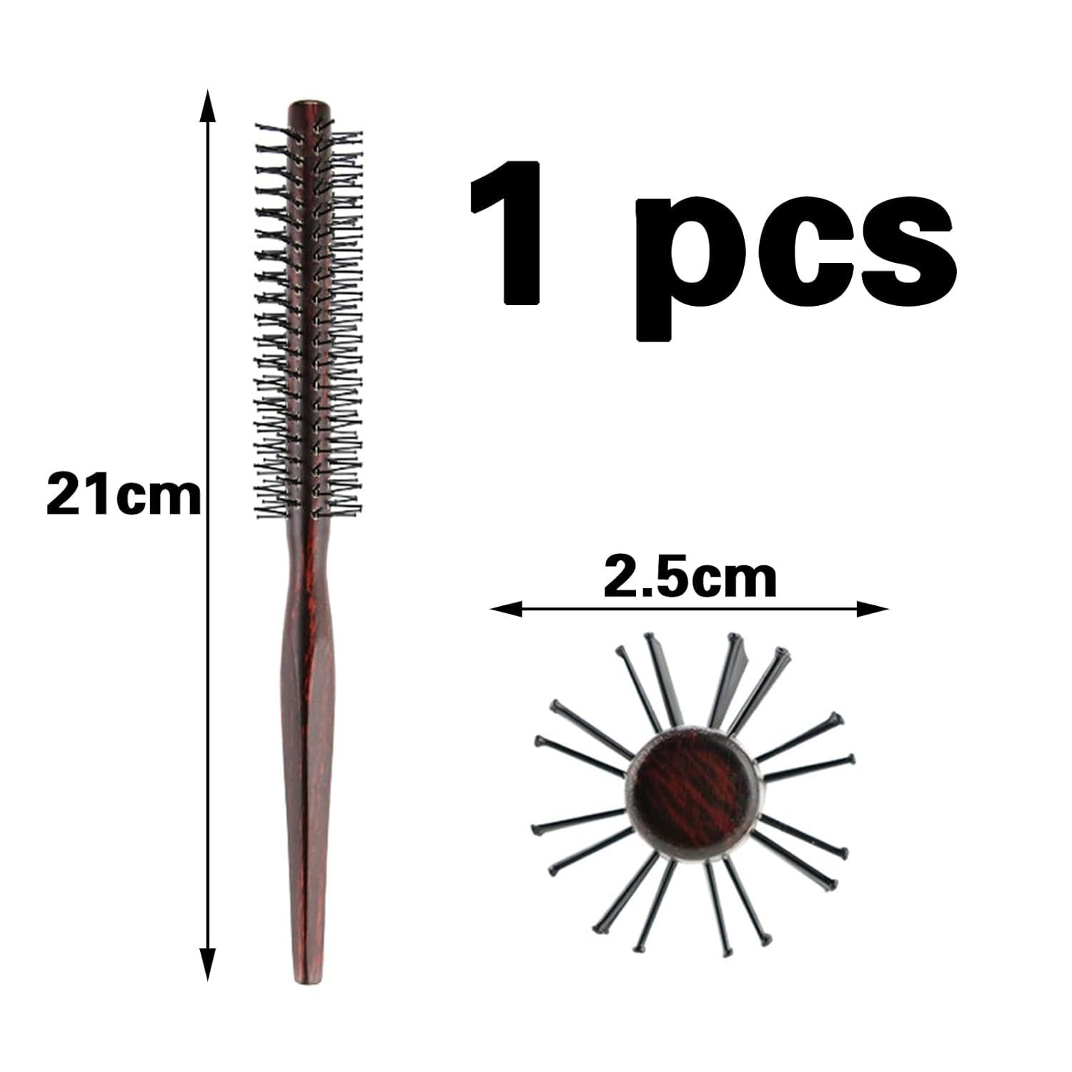 Rundbürste Haarbürste Klein Bart Föhnen Kurzes Haar 21cm