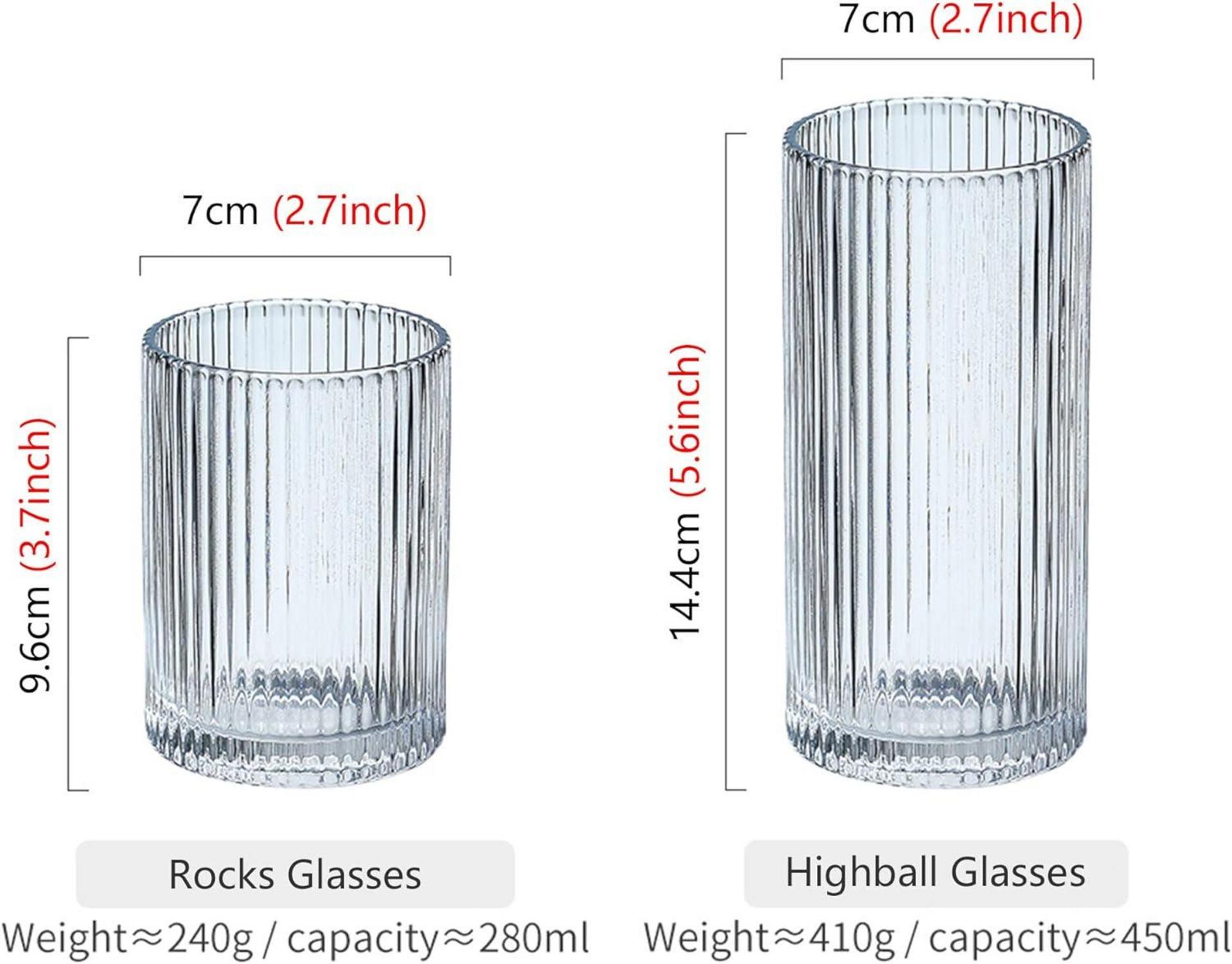 Premium Trinkgläser Set Origami-Stil 4er Pack 280ml Cocktailgläser