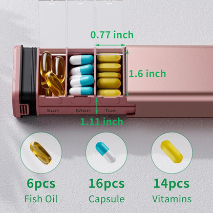 Tablettenbox 7 Tage Aluminium Pillendose für Vitamine Medikamente