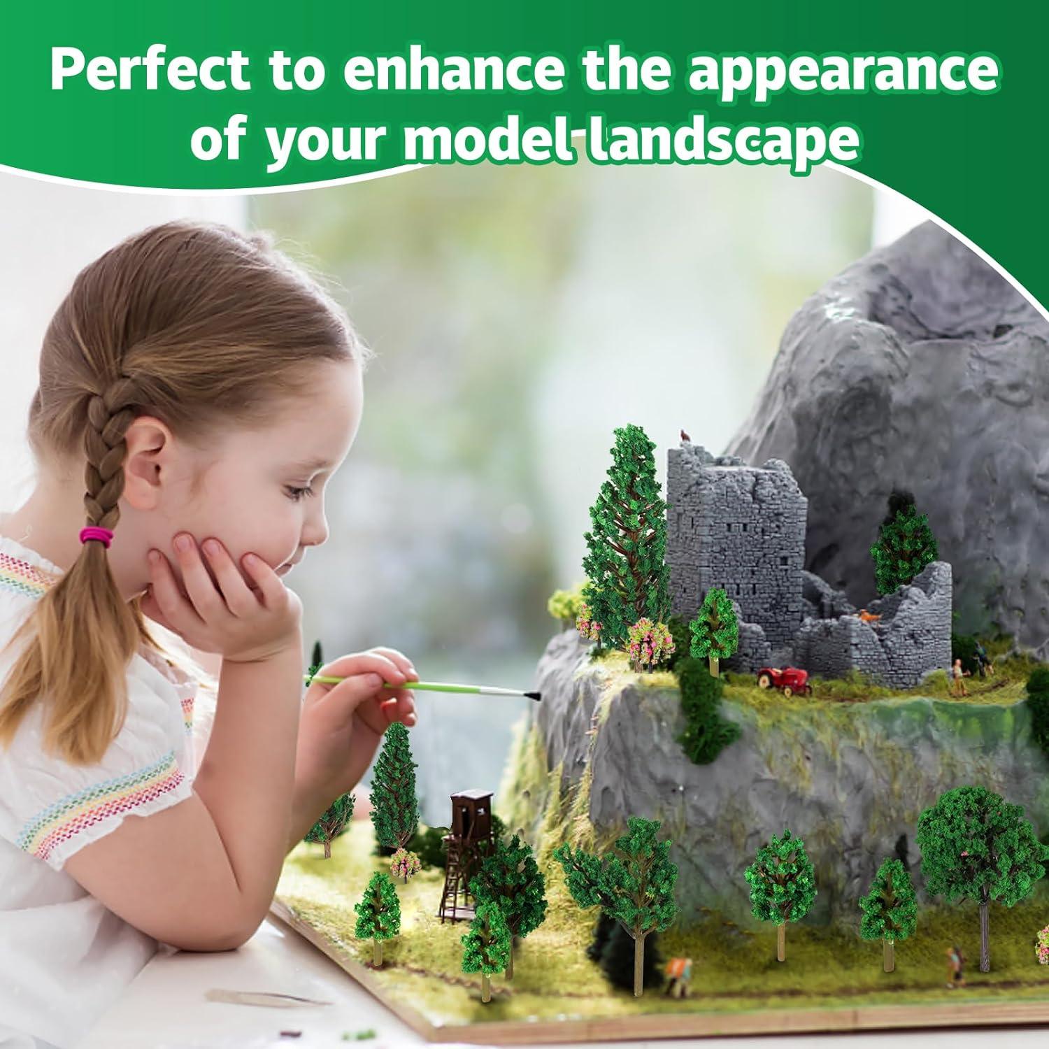 Modellbau Bäume Miniatur Deko Waldtiere 38 Stück 3-13 cm