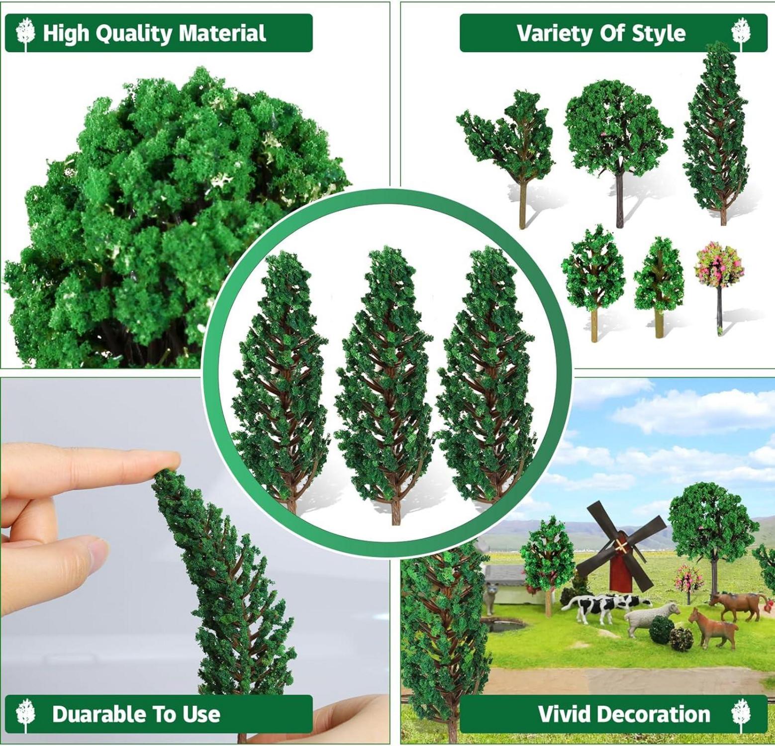Modellbau Bäume Set 38 Stück Diorama Miniatur Deko Waldtiere 3-13 cm