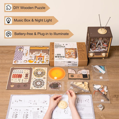 Rolife 3D Puzzle Holz Spieluhr Sonnenuntergang Karneval