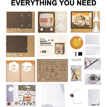 Rolife 3D Puzzle Holz Spieluhr Sonnenuntergang Karneval