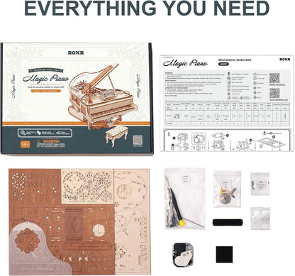 3D Puzzle Holzmodell Spieluhr Magisches Klavier Bausatz 223 Teile