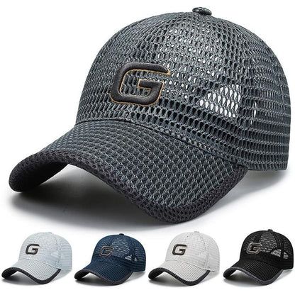 YAMEE Baseball Cap Herren Sommer Mesh Atmungsaktiv Dunkelgrau
