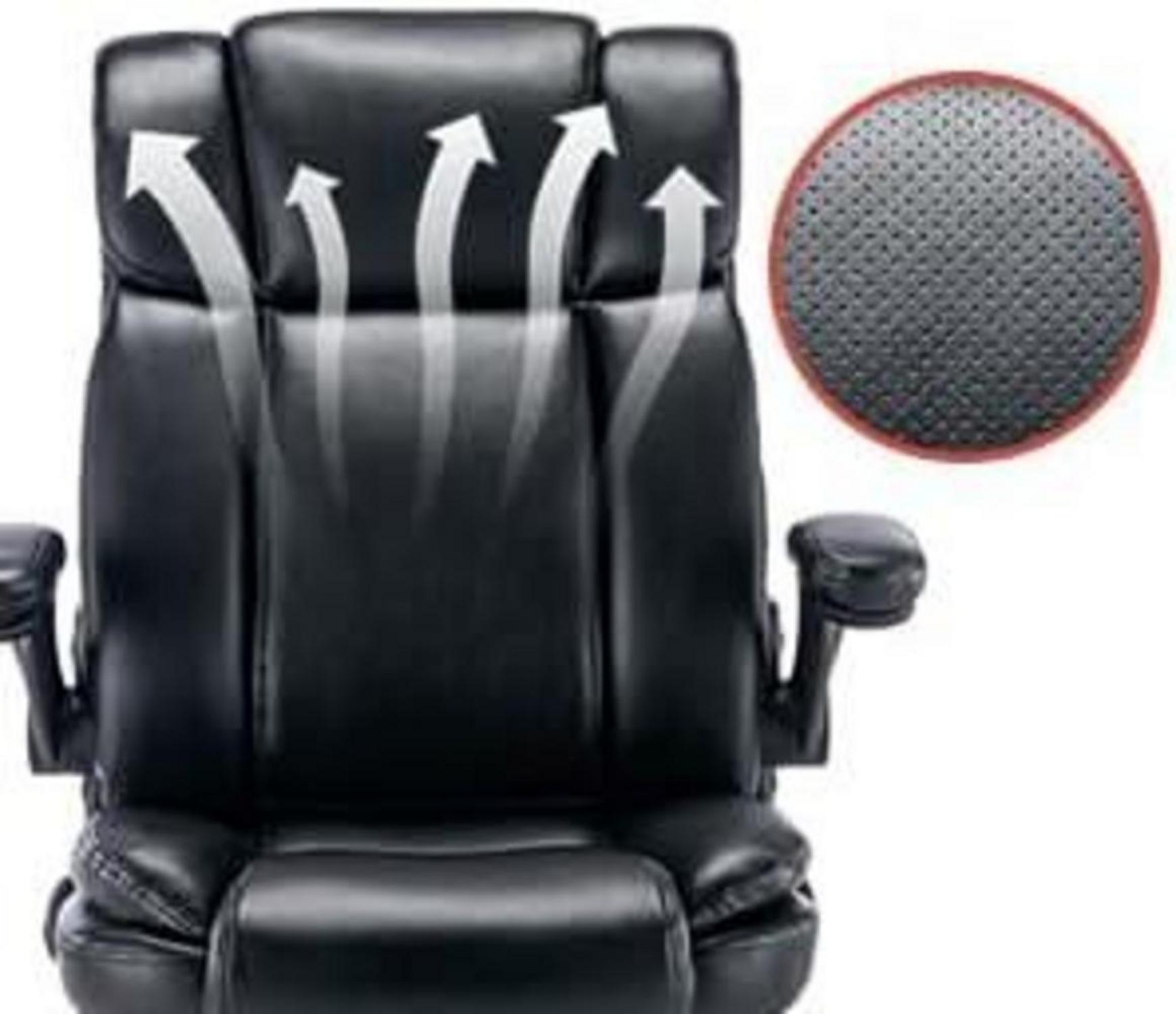 Bürostuhl PU-Leder 150KG belastbarkeit, Ergonomisch, Schwarz