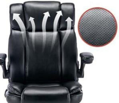 Bürostuhl PU-Leder 150KG belastbarkeit, Ergonomisch, Schwarz