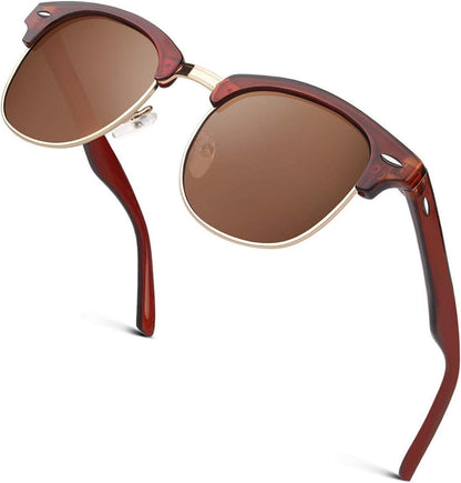 Polarisierte Hornrand Retro Sonnenbrille für Herren Damen