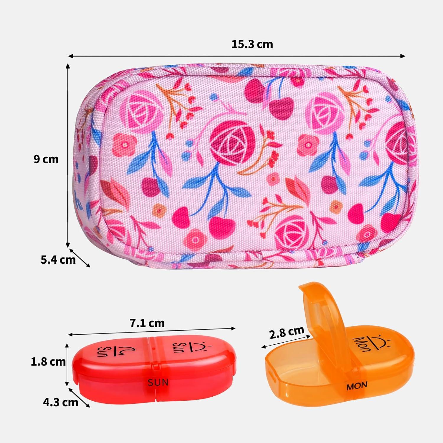 Serfeymi Tablettenbox 7 Tage Pillendose 2 Fächer Regenbogen