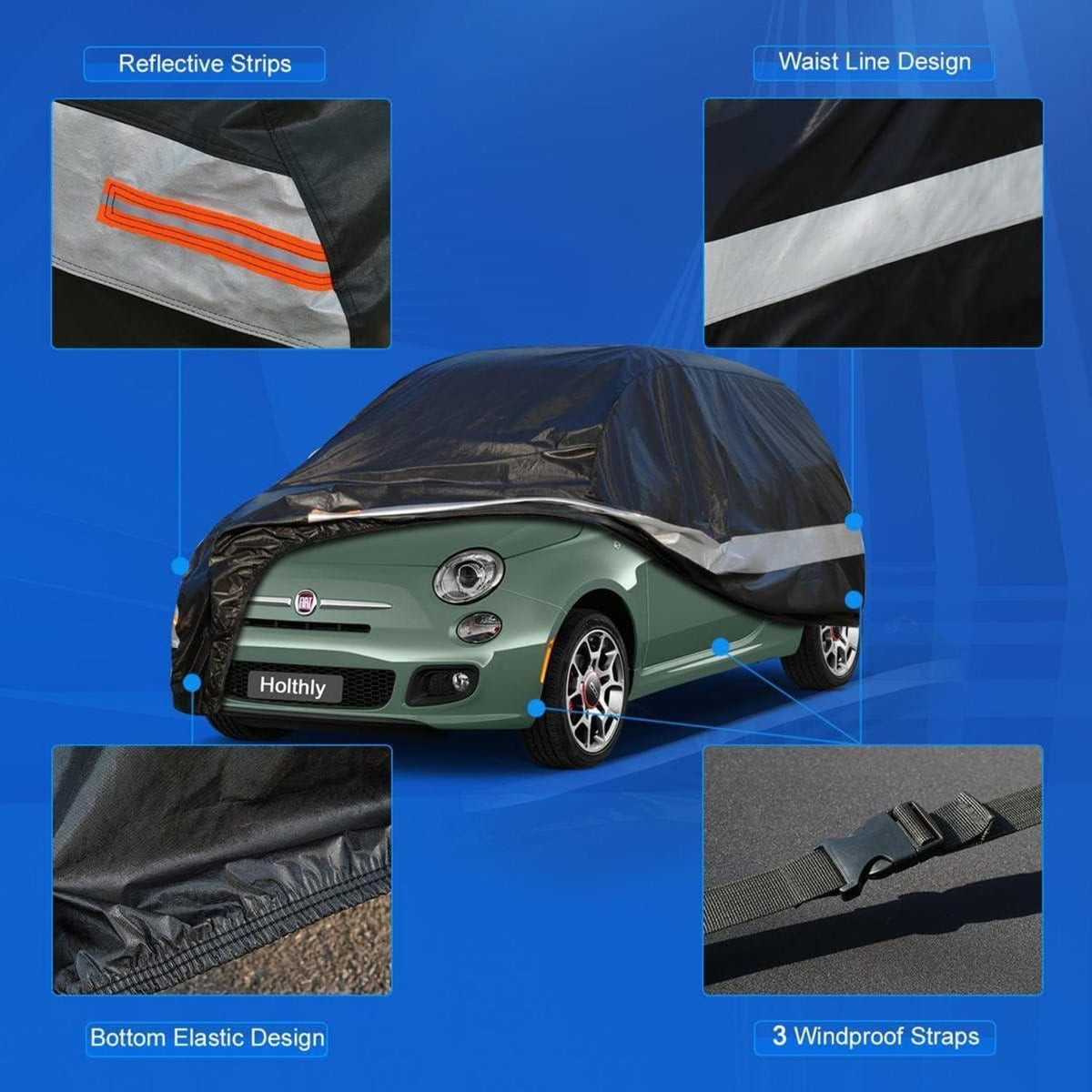 Autoabdeckung wasserdicht für Volkswagen UP (2011-2023) Schwarz